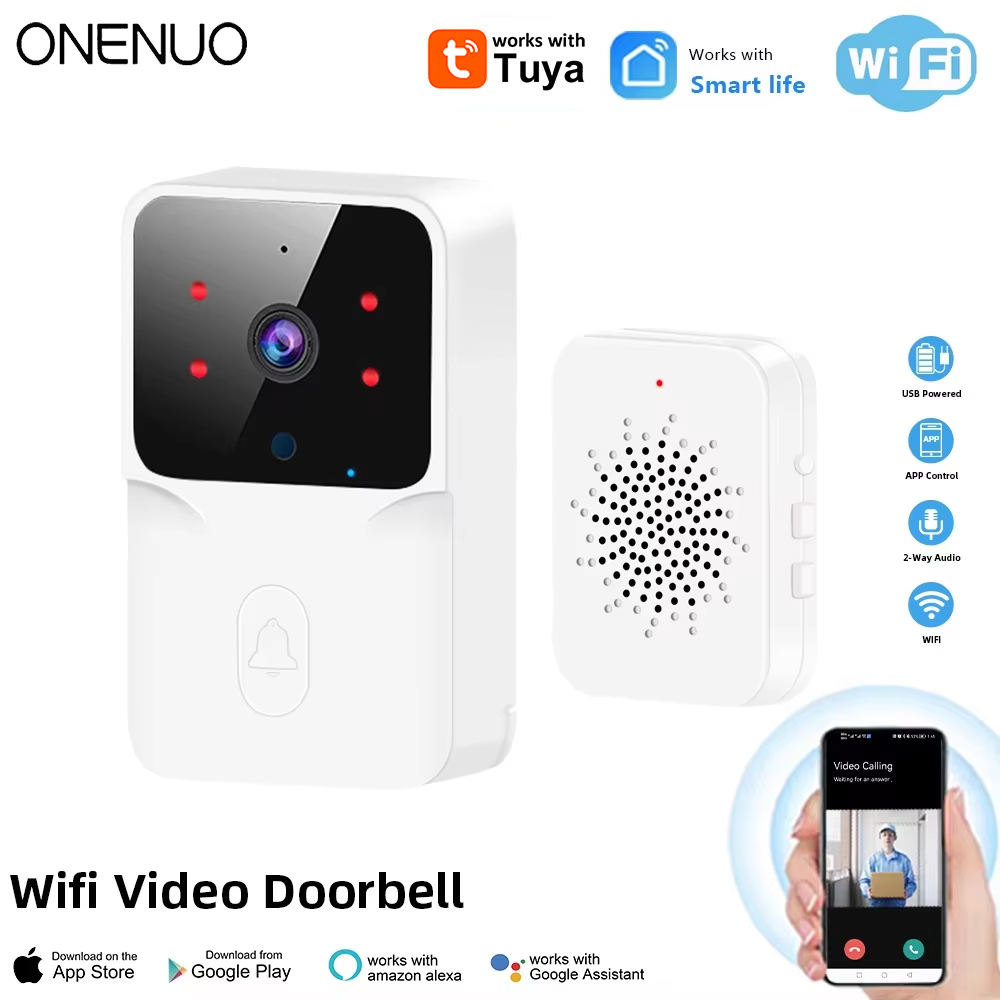Home Security Front Door Camera - Tuya WiFi جرس باب يتضمن شاشة