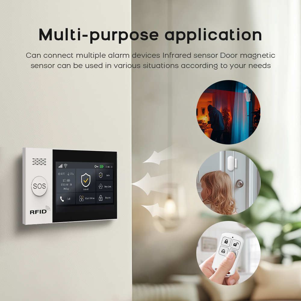 PG-107 Tuya اللاسلكية الرئيسية - مراجعة Sim Gsm Alarm وسعره