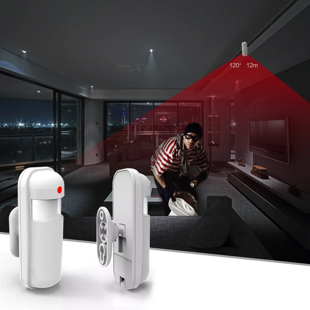 433 ميجا هرتز محس حركة لاسلكي  - مراجعة Sim Gsm Alarm وسعره