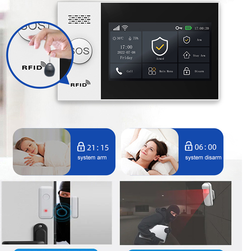 نظام إنذار المنزل الذكي PGST 4 - مراجعة Sim Gsm Alarm وسعره